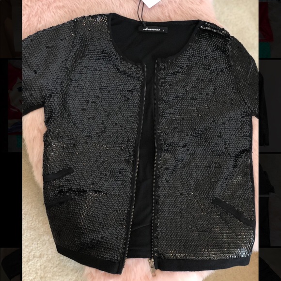 Black Sequin Cardigan Sweater - Picture 3 of 7